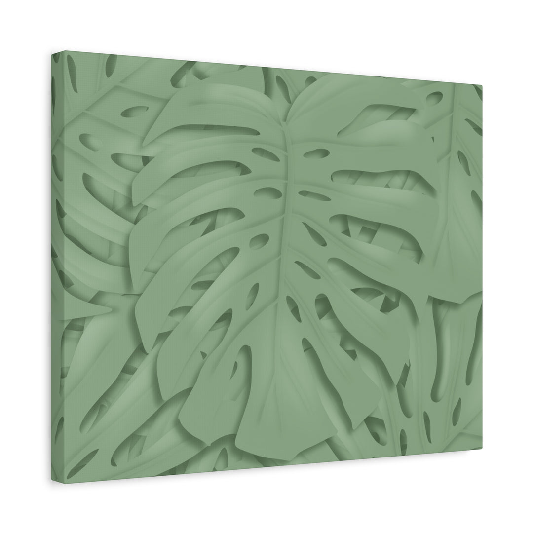 Monstera Canvas Art The Potted Pixel 24x36 Inches Matte Finish Wall Decor Botanical Green Leaf Print