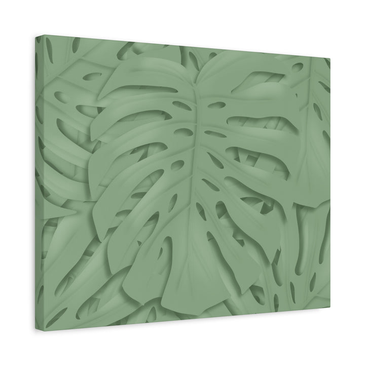 Monstera Canvas Art The Potted Pixel 24x36 Inches Matte Finish Wall Decor Botanical Green Leaf Print