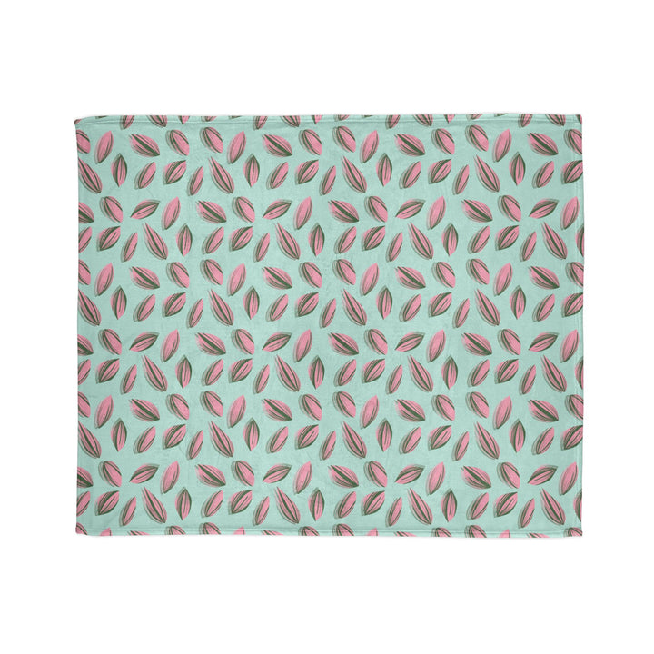 Tradescantia Nanouk Pattern Cozy Fleece Throw Blanket by Printify