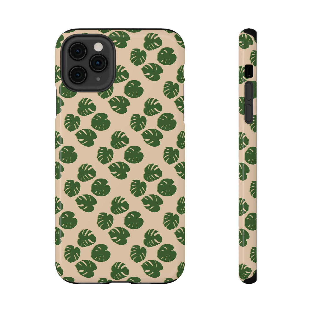 Monstera Pattern Phone Case – Dual Layer Protective Cover