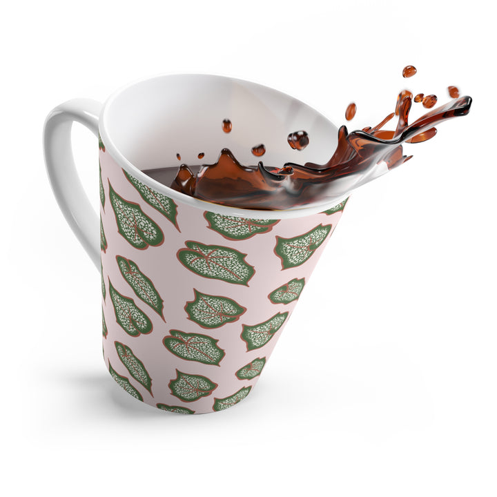 Begonia Pattern Mug By The Potted Pixel 12 Oz Ceramic Coffee Cup With Glossy Finish