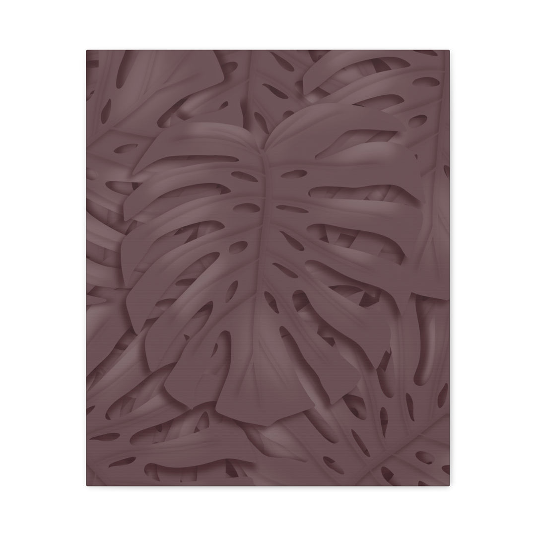 Merlot Monstera Canvas Art Stretched Matte Wall Print Botanical Plant Wall Decor For Living Room Bedroom