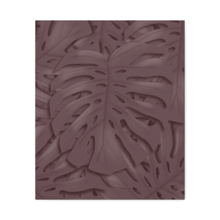 Merlot Monstera Canvas Art Stretched Matte Wall Print Botanical Plant Wall Decor For Living Room Bedroom