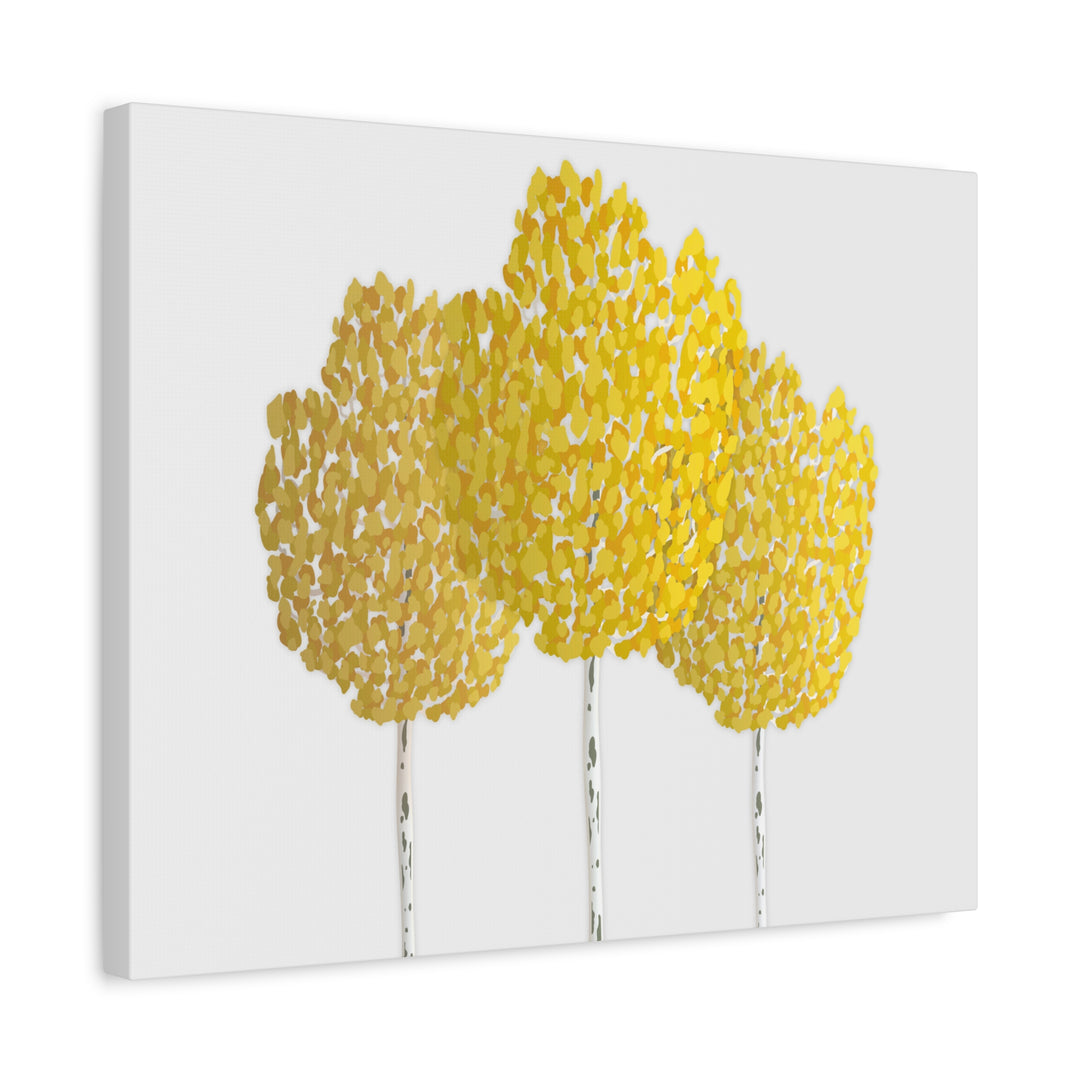 Fall Aspen Canvas Wall Art Print Quaking Aspen Yellow Fall Foliage on Durable Cotton Canvas