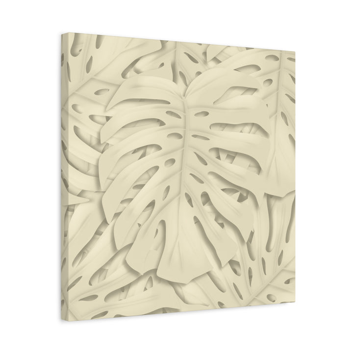 Monstera Canvas Print Durable Cotton Stretched Canvas With Beige Botanical Artwork For Modern Home Decor