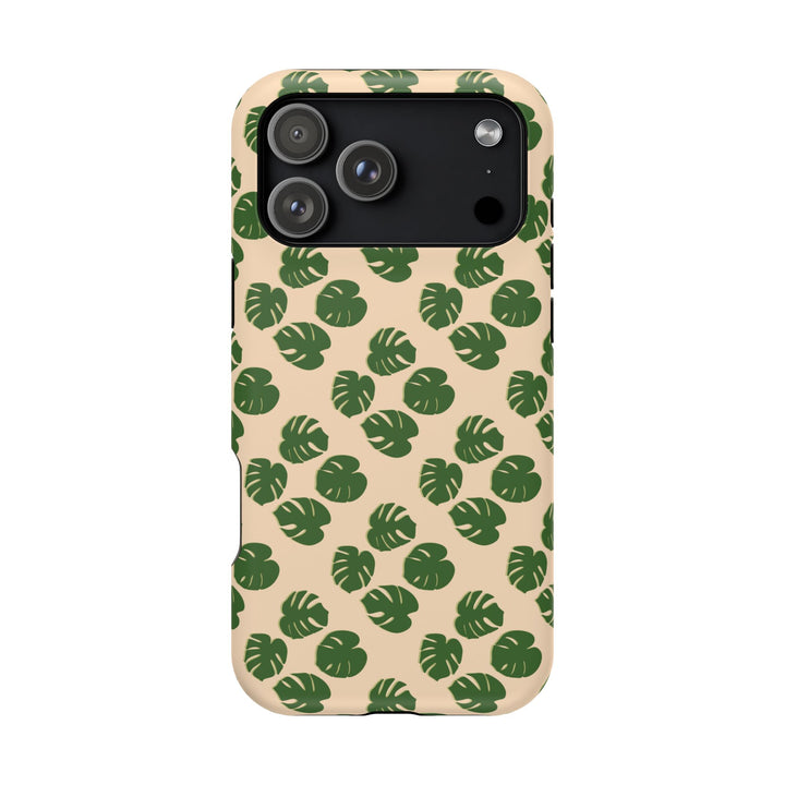 Monstera Pattern Phone Case – Dual Layer Protective Cover