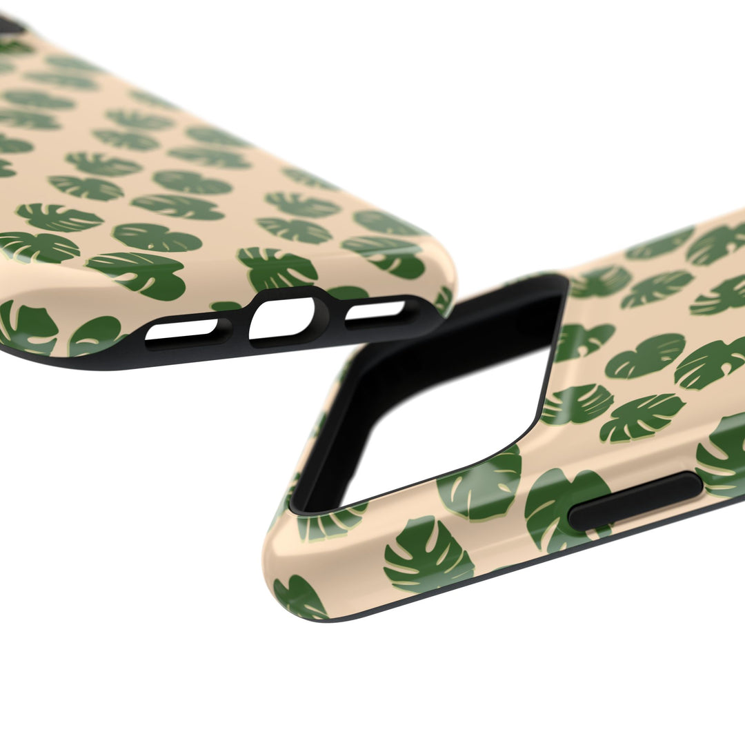 Monstera Pattern Phone Case – Dual Layer Protective Cover