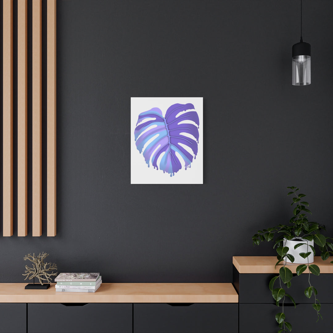 Purple Monstera Canvas Print The Potted Pixel Modern Wall Art For Living Room Decor