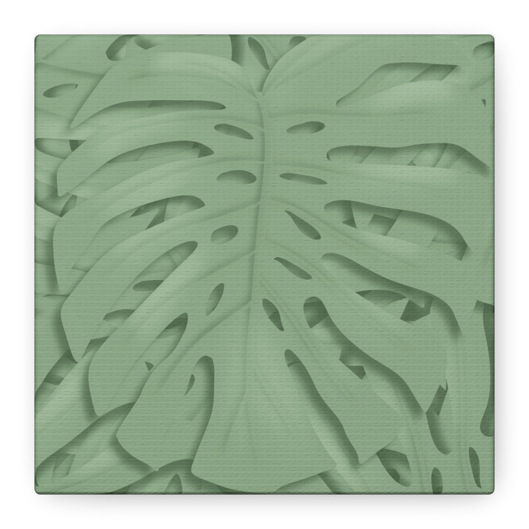 Monstera Canvas Art The Potted Pixel 24x36 Inches Matte Finish Wall Decor Botanical Green Leaf Print