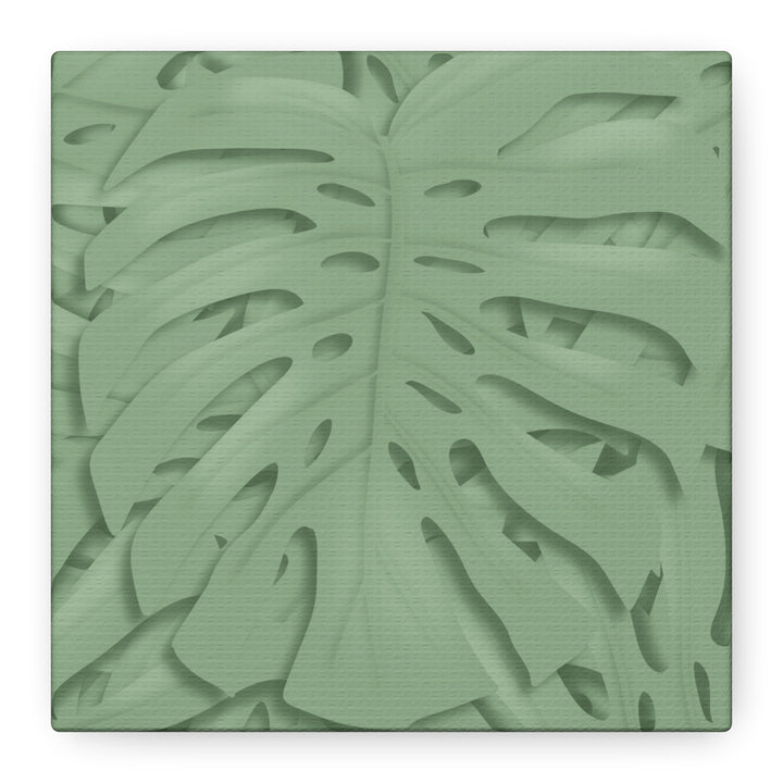 Monstera Canvas Art The Potted Pixel 24x36 Inches Matte Finish Wall Decor Botanical Green Leaf Print