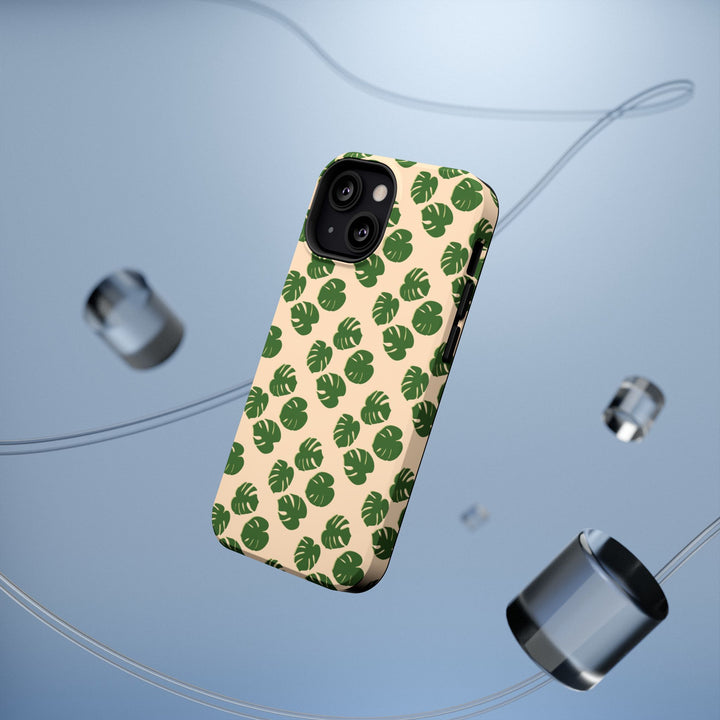 Monstera Pattern Phone Case – Dual Layer Protective Cover