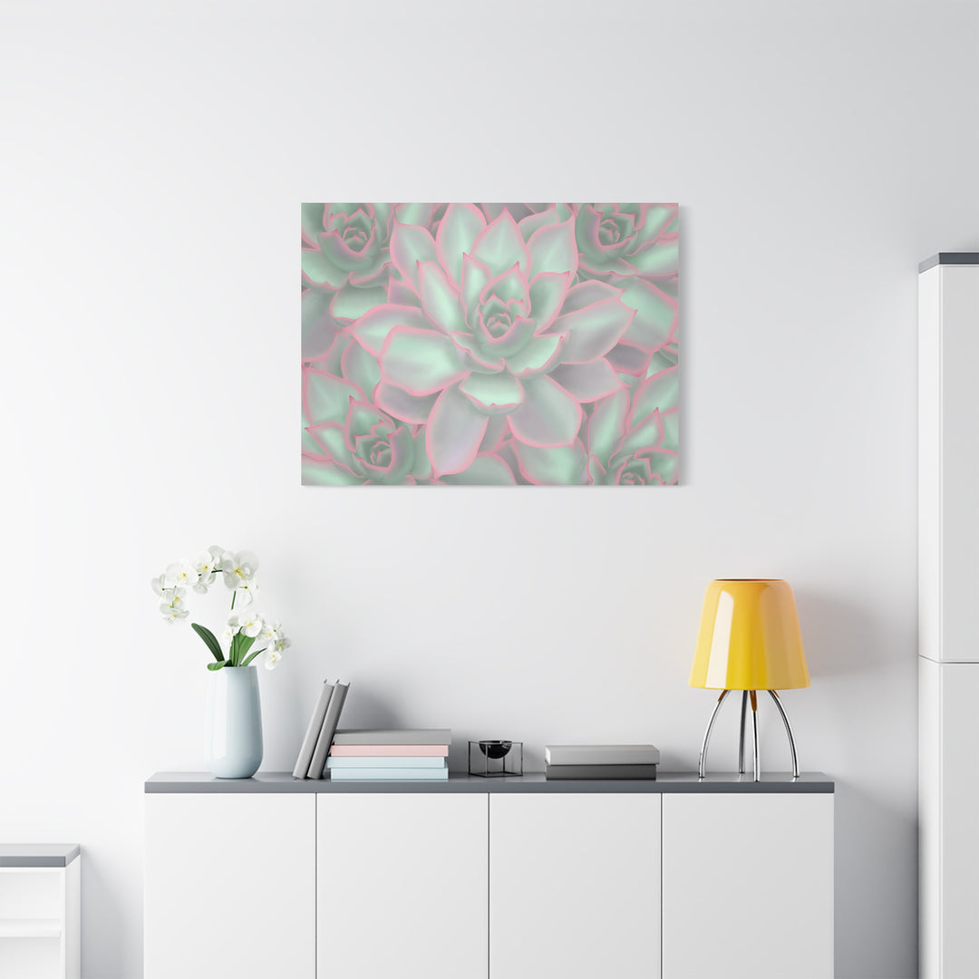 Echeveria Violet Queen Canvas Wall Art Succulent Print Matte Botanical Decor For Indoor Spaces