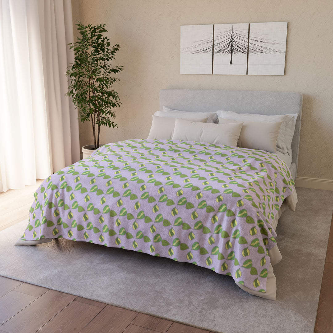 Hoya Kerrii Pattern Cozy Fleece Throw Blanket by Printify