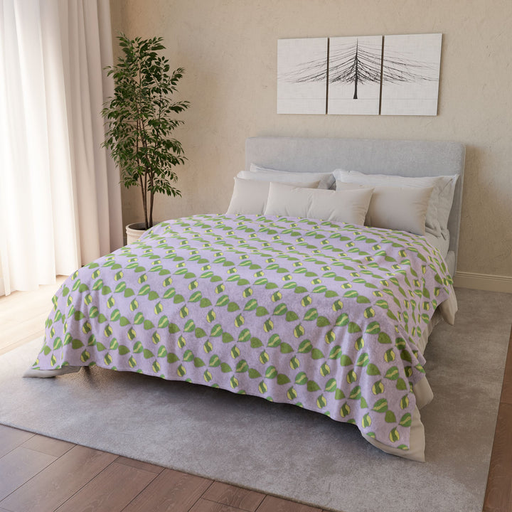 Hoya Kerrii Pattern Cozy Fleece Throw Blanket by Printify