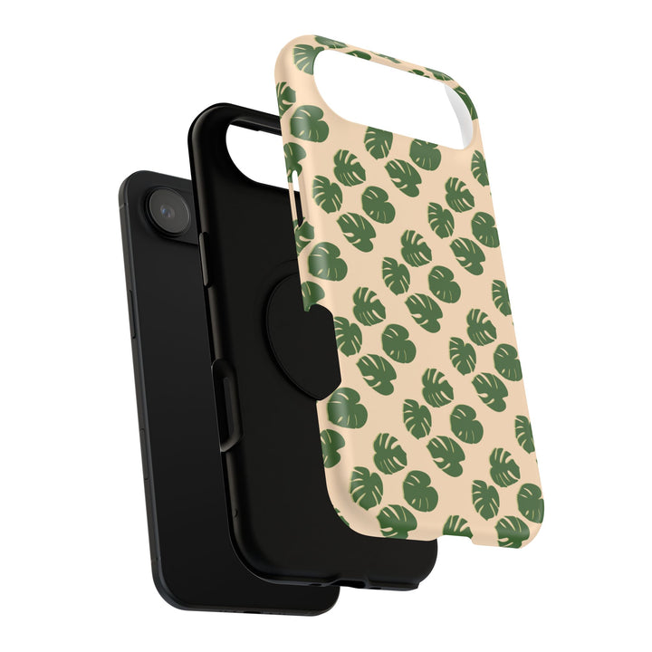 Monstera Pattern Phone Case – Dual Layer Protective Cover