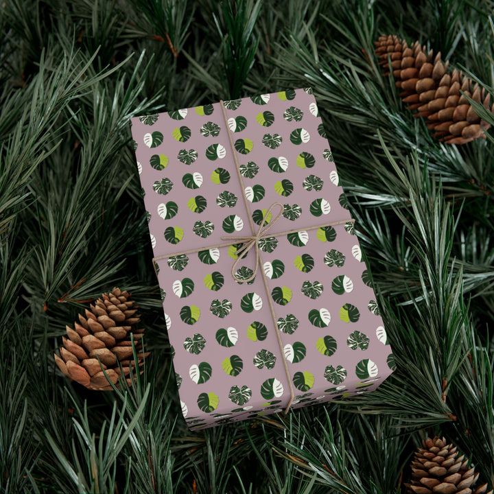 Variegated Monstera Pattern Wrapping Paper – Botanical Gift Wrap Roll