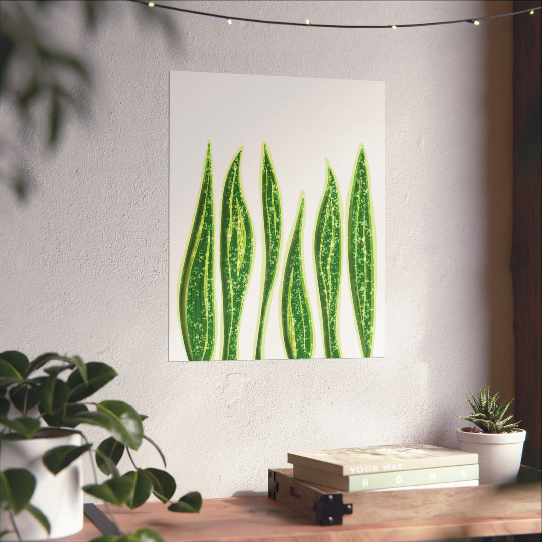 Snake Plant Print The Potted Pixel Large Botanical Poster Matte Finish Unframed Wall Art