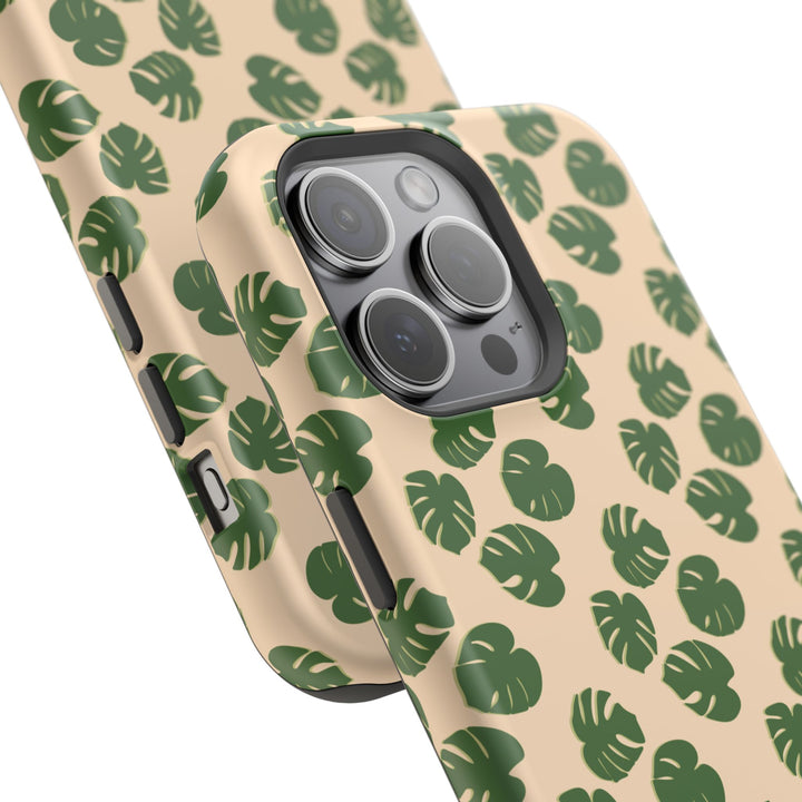 Monstera Pattern Phone Case – Dual Layer Protective Cover