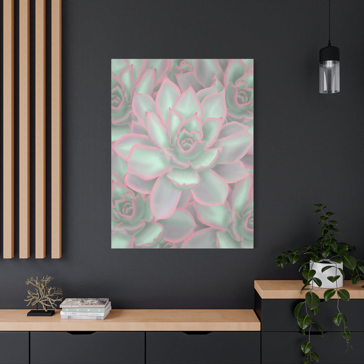 Echeveria Violet Queen Canvas Wall Art Succulent Print Matte Botanical Decor For Indoor Spaces