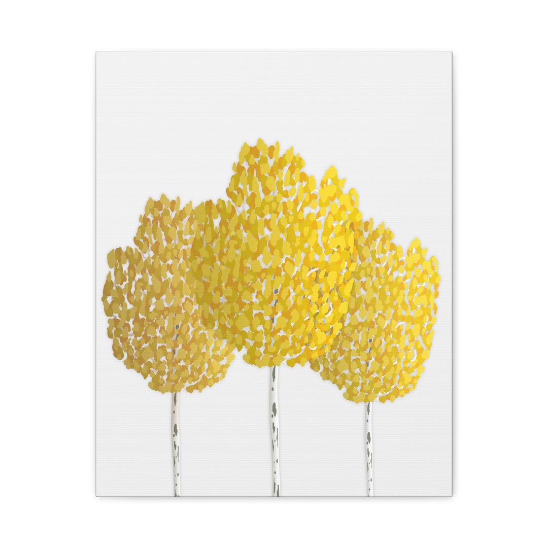 Fall Aspen Canvas Wall Art Print Quaking Aspen Yellow Fall Foliage on Durable Cotton Canvas