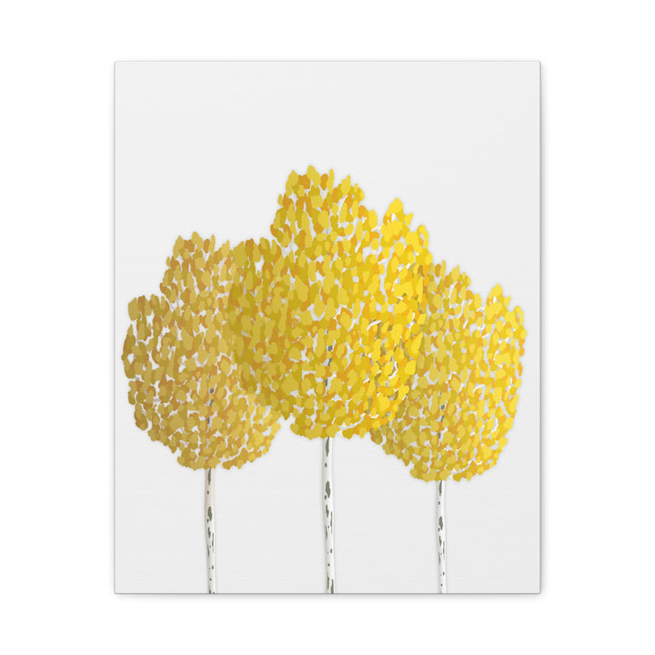 Fall Aspen Canvas Wall Art Print Quaking Aspen Yellow Fall Foliage on Durable Cotton Canvas