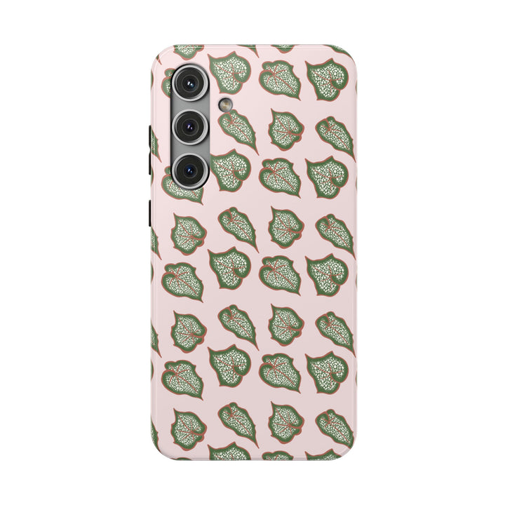 Begonia Pattern Phone Case – Dual Layer Protective Cover