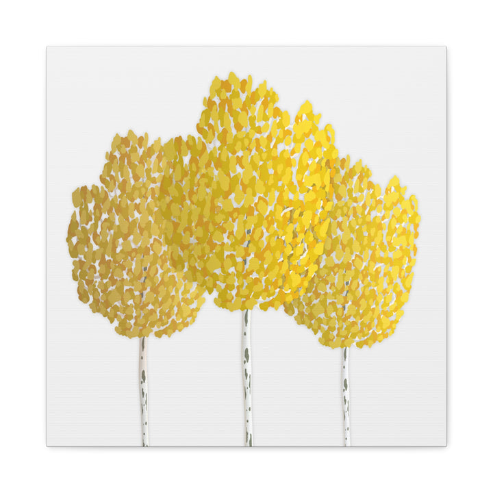 Fall Aspen Canvas Wall Art Print Quaking Aspen Yellow Fall Foliage on Durable Cotton Canvas