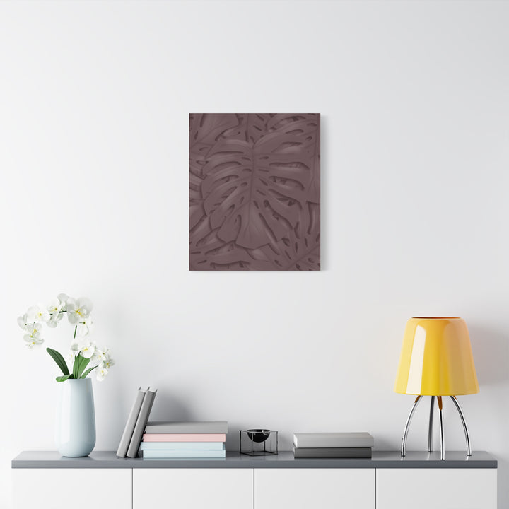 Merlot Monstera Canvas Art Stretched Matte Wall Print Botanical Plant Wall Decor For Living Room Bedroom