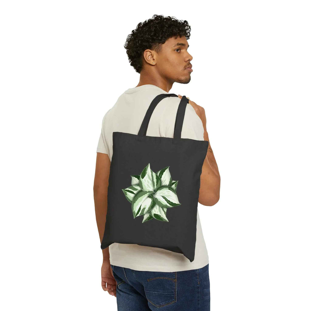 Pothos Tote Bag – Organic Cotton Shopping Tote With Heart Shaped Leaf Design - The Potted Pixel