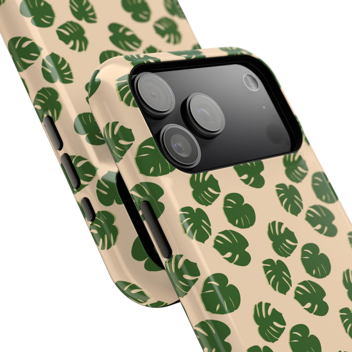 Monstera Pattern Phone Case – Dual Layer Protective Cover