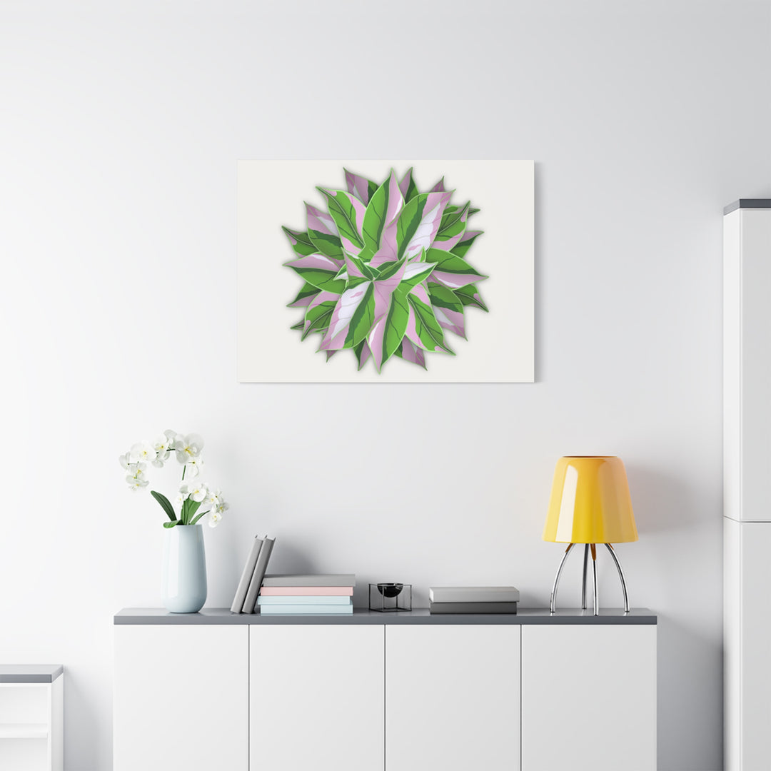 Syngonium Tricolor Canvas Print – Botanical Wall Art - The Potted Pixel