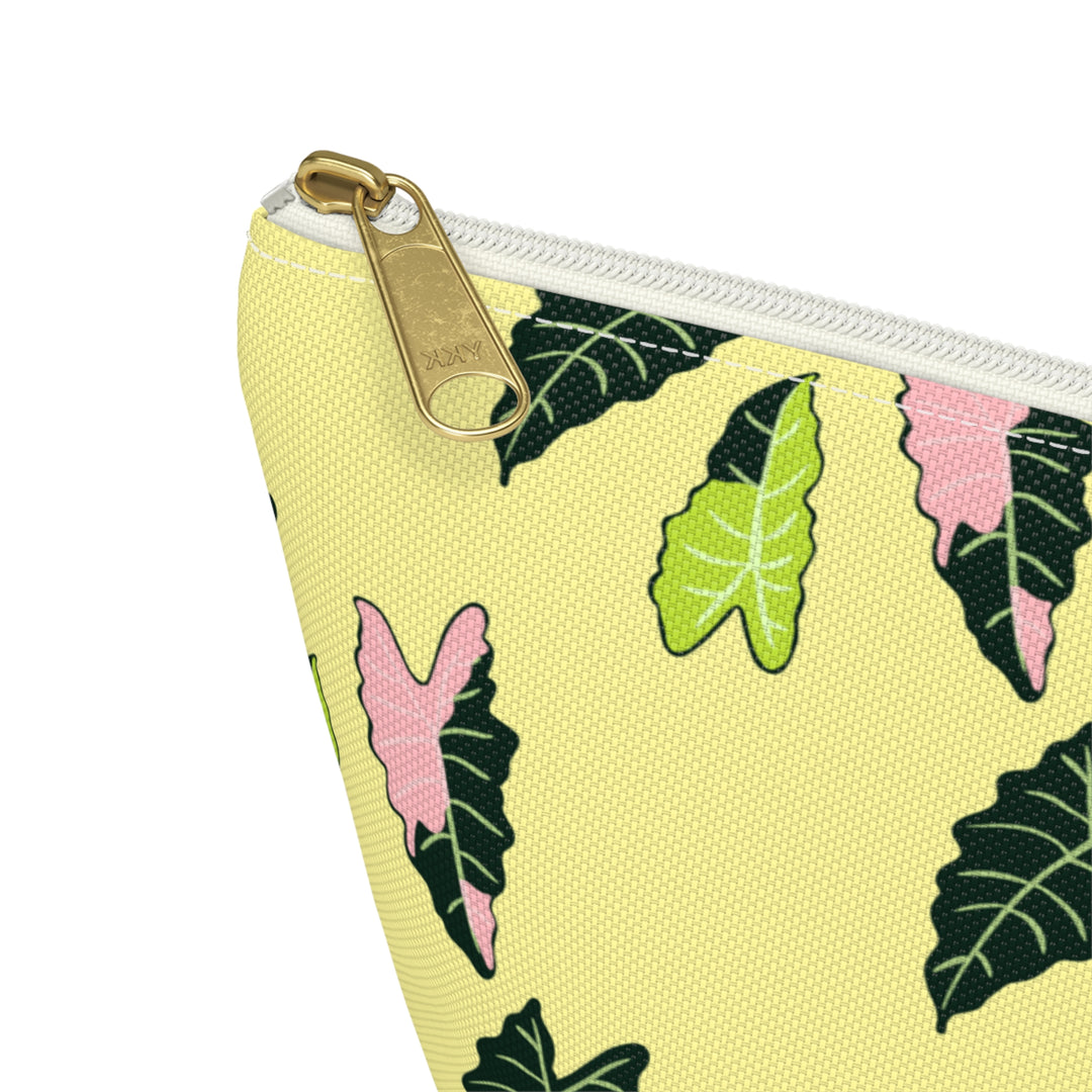 Alocasia Pattern Accessory Pouch Makeup Bag With T Bottom Travel Cosmetic Organizer The Potted Pixel