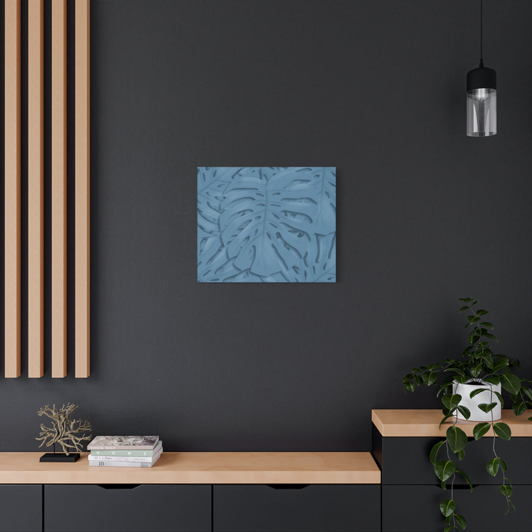 Monstera Canvas Art Blue Monstera Print With Durable Matte Finish For Modern Indoor Wall Decor