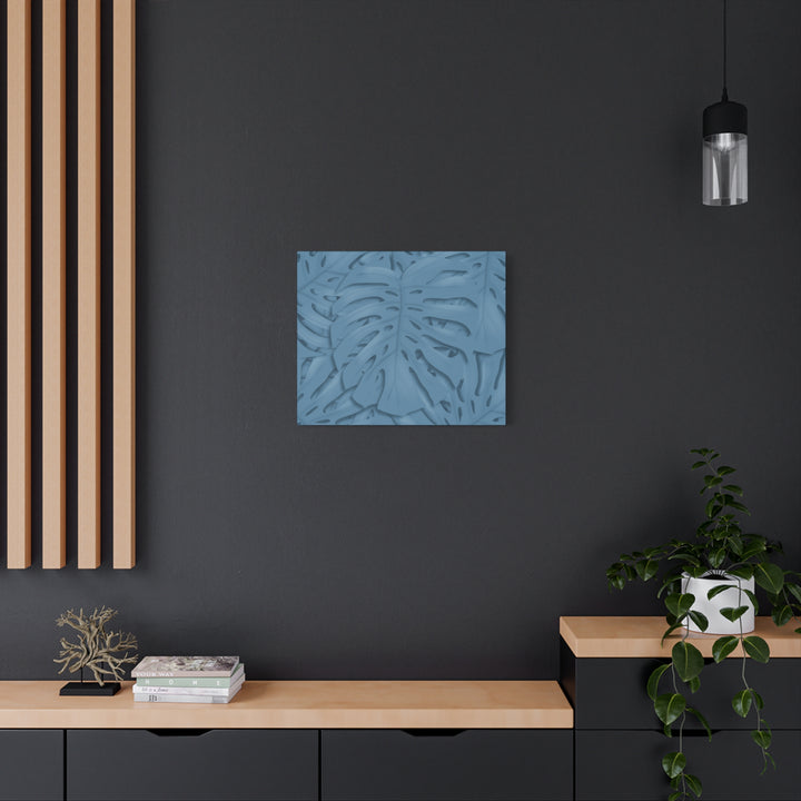 Monstera Canvas Art Blue Monstera Print With Durable Matte Finish For Modern Indoor Wall Decor