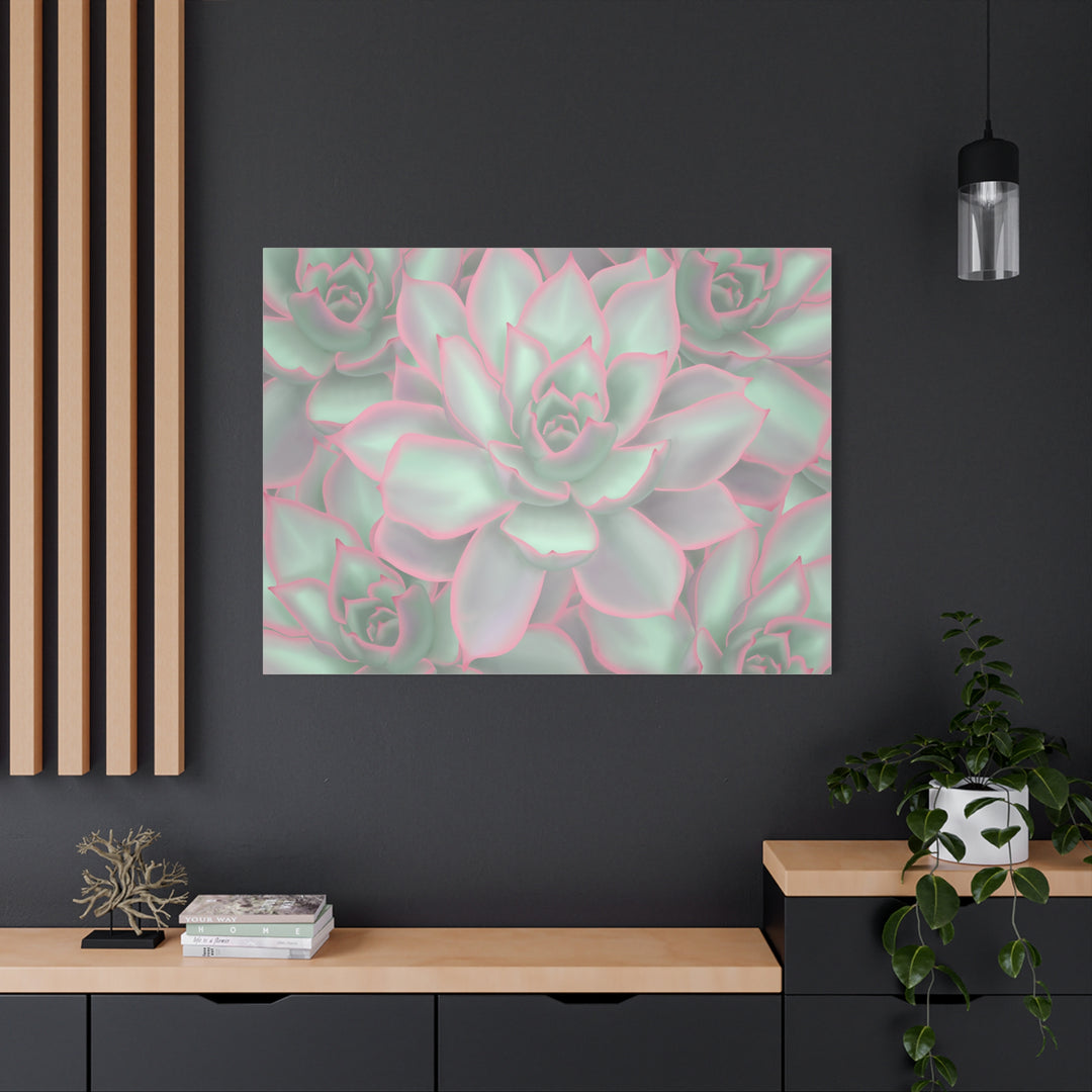 Echeveria Violet Queen Canvas Wall Art Succulent Print Matte Botanical Decor For Indoor Spaces