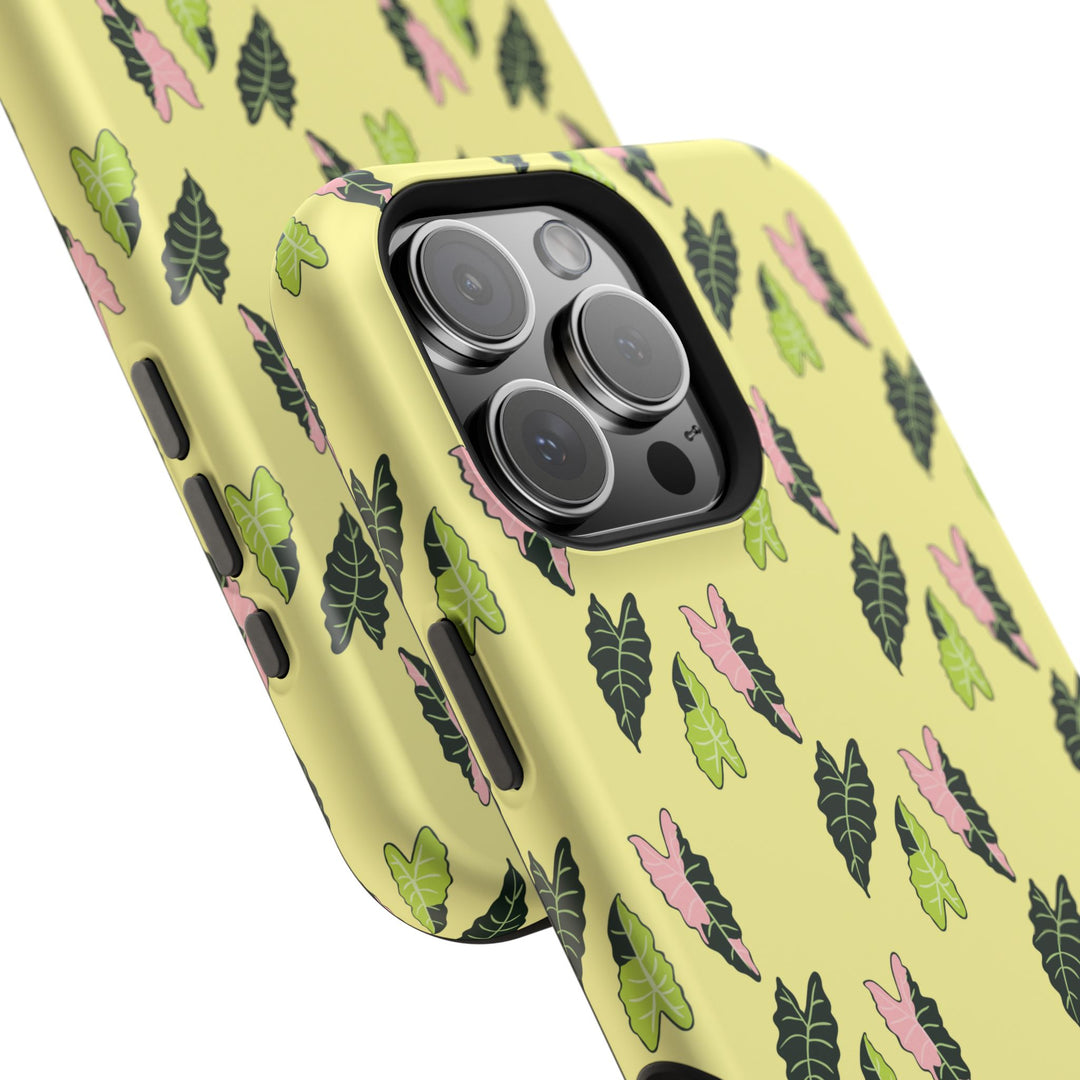 Alocasia Pattern Phone Case – Dual Layer Protective Cover