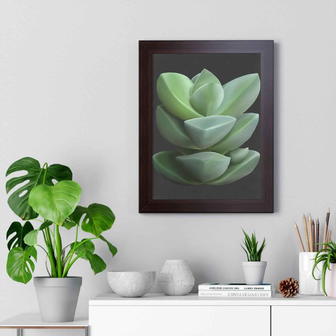 Crassula Succulent Framed Poster Vertical Botanical Wall Art