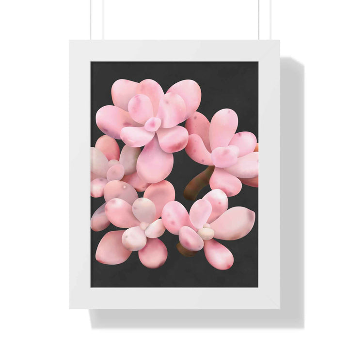 Pink Moonstone Succulent Framed Poster Vertical Botanical Wall Art
