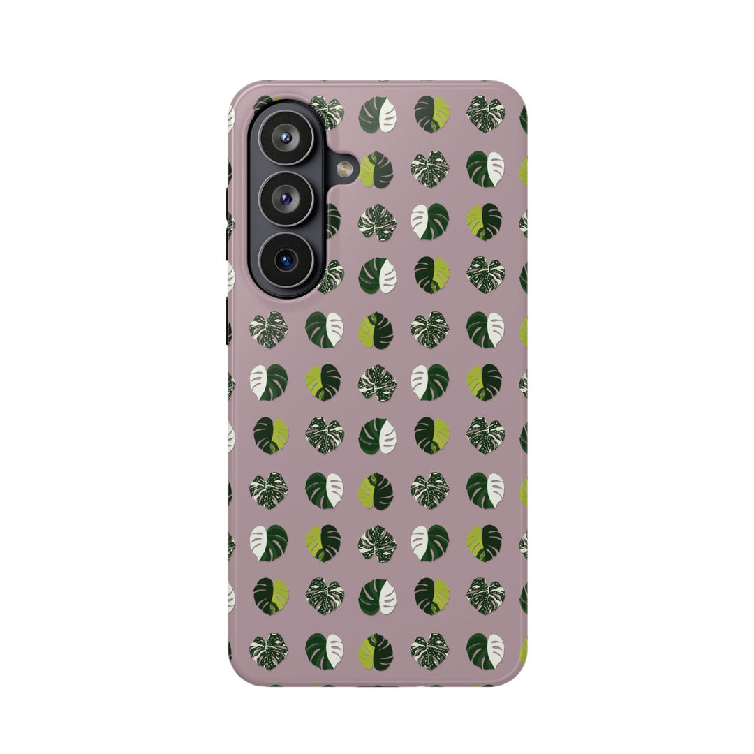 Variegated Monstera Pattern Phone Case – Dual Layer Protective Cover