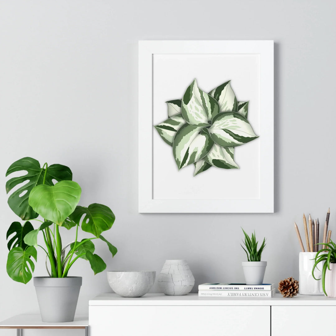 Manjula Pothos Print Framed Wall Art Botanical Poster With Heart Shaped Leaves Indoor Plant Decor