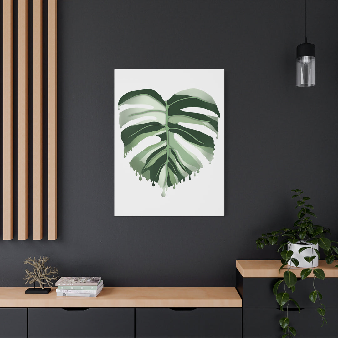 Melting Monstera Albo Canvas Large Indoor Wall Art Print Matte Finish Tropical Home Decor