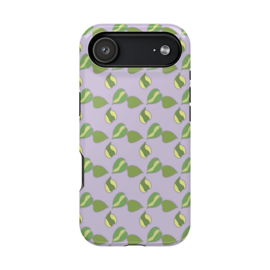 Hoya Kerrii Pattern Impact Resistant Phone Case Green Botanical Protective Cover Full Wrap Print