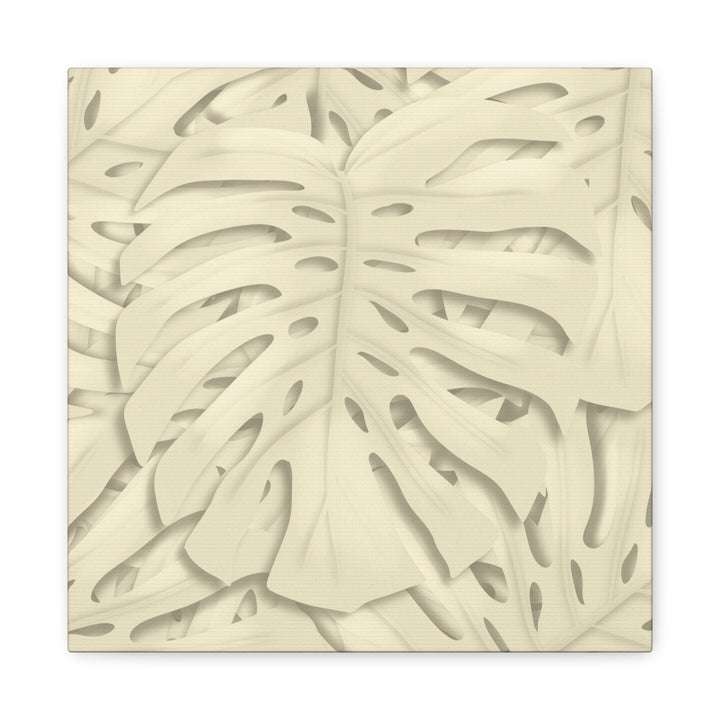 Monstera Canvas Print Durable Cotton Stretched Canvas With Beige Botanical Artwork For Modern Home Decor
