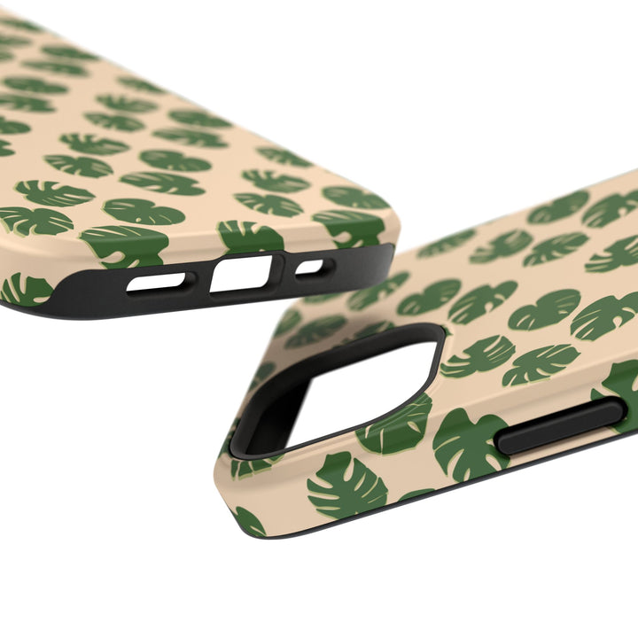 Monstera Pattern Phone Case – Dual Layer Protective Cover