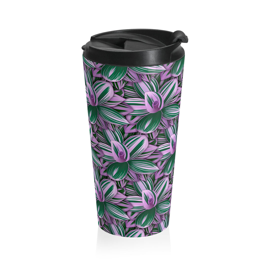 Tradescantia Nanouk Tumbler 20 Oz Insulated Travel Mug With Variegated Foliage Print Stainless Steel Vacuum Insulated