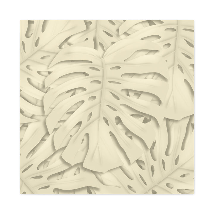 Monstera Canvas Print Durable Cotton Stretched Canvas With Beige Botanical Artwork For Modern Home Decor