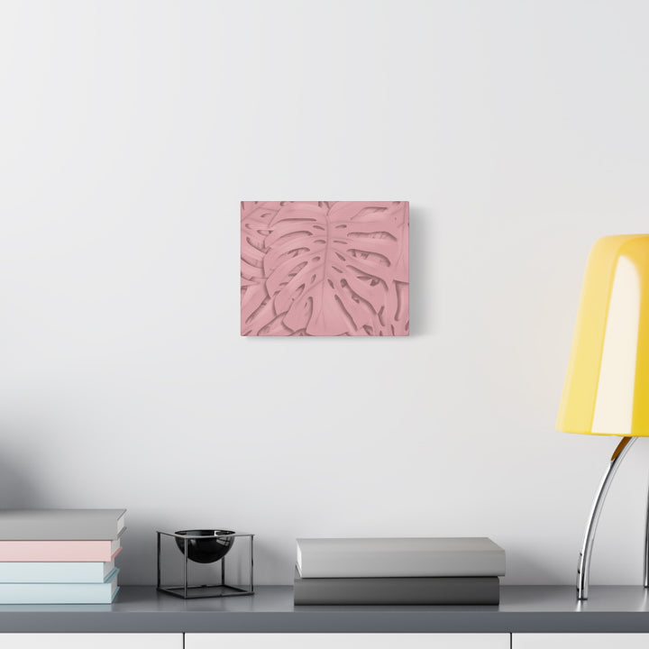Monstera Canvas Art Soft Pink Botanical Wall Decor Matte Finish Print For Living Room