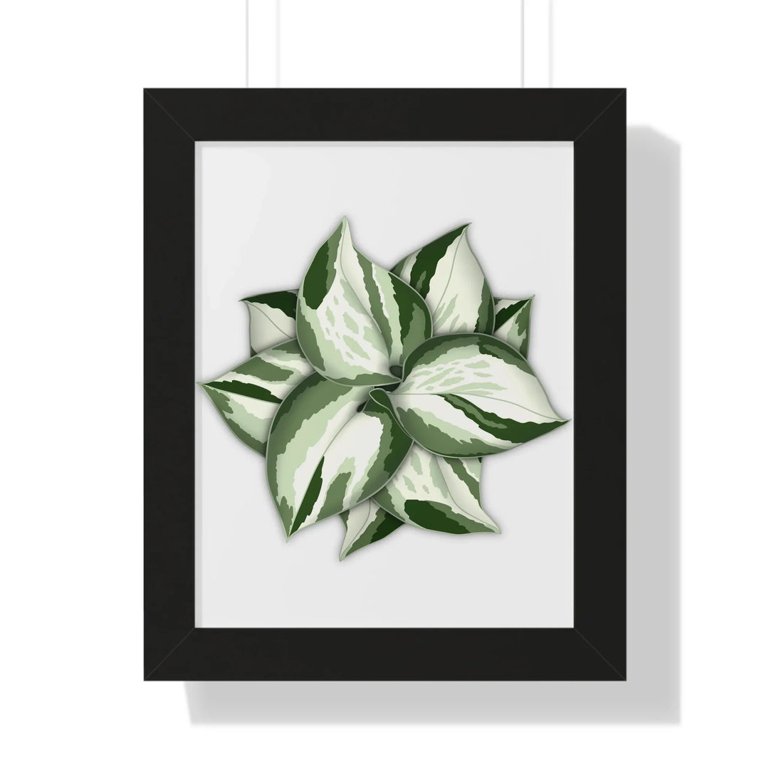 Manjula Pothos Print Framed Wall Art Botanical Poster With Heart Shaped Leaves Indoor Plant Decor