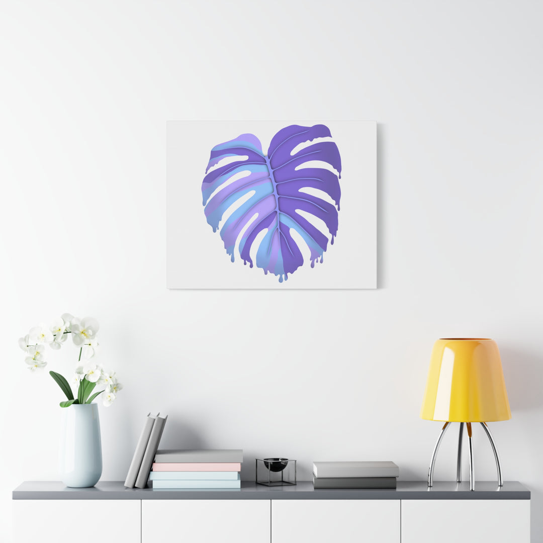 Purple Monstera Canvas Print The Potted Pixel Modern Wall Art For Living Room Decor