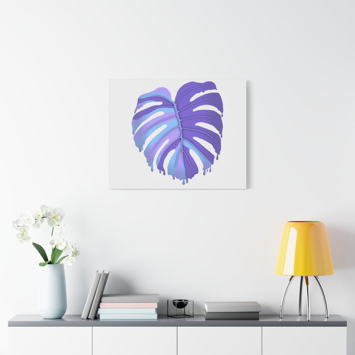 Purple Monstera Canvas Print The Potted Pixel Modern Wall Art For Living Room Decor